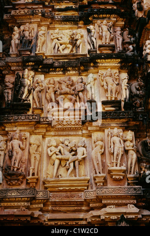 Khajuraho Indien Visvanatha Tempel Detail Stockfoto