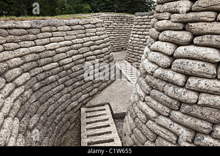 Ersten Weltkrieg Gräben erhalten bei Vimy Ridge France Stockfoto