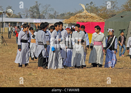 Yobin-Stämme bei Namdapha Eco Kulturfestival, Miao, Arunachal Pradesh, Indien Stockfoto