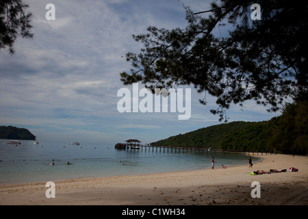 Strand auf Pulau Manukan, Sabah, Malaysia Stockfoto