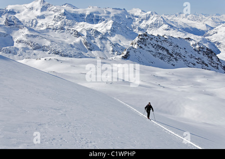 Skitouren in der Haute Maurienne Region Frankreichs Stockfoto