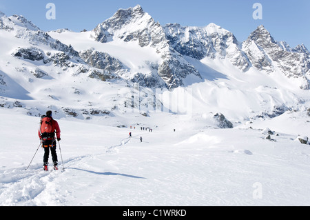 Skitouren in der Silvretta Region Österreich Stockfoto