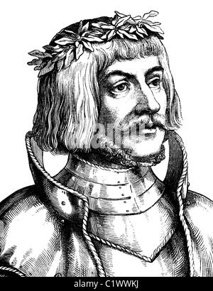 Verbesserte Digitalbild von Ulrich von Hutten, humanistischen, erste Imperial Knights, 1488-1523, historische Illustration, Porträt, 18 Stockfoto