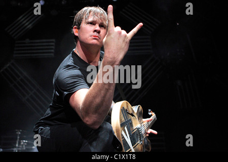 Blink 182 führen bei erste Bank Midwest Amphitheater in Tinley Park, Illinois, USA - 15.08.09 Rob Grabowski Stockfoto