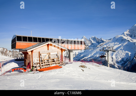 Bergstation der Seilbahn in Chamonix, Frankreich Stockfoto