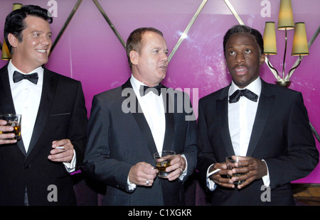Sam-Kane als Dean Martin, Louis Hoover als Frank Sinatra und Giles Terera wie Sammy Davis Jr. Photocall für Bühnenshow "bei Stockfoto