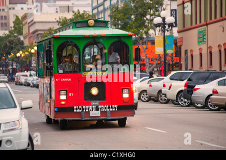 Old Town Trolley Tour Stadtbus San Diego CA Stockfoto