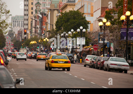 Gaslamp Straßenszene San Diego CA Stockfoto