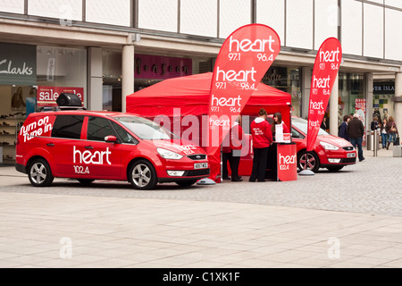 Herz-Radio-Roadshow in Bury St Edmunds Stockfoto