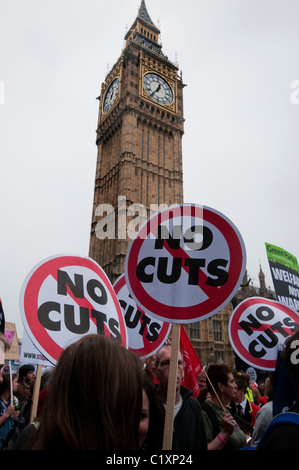 Anti-Kürzungen März für die Alternative organisiert von TUC Gewerkschaften London 2011 Stockfoto