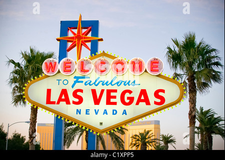 Willkommen Sie bei Ortsschild von Las Vegas, Nevada Stockfoto