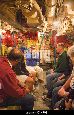 Innenraum des B-39 sowjetischen u-Boot im Maritime Museum in San Diego Stockfoto