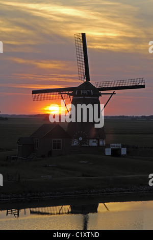 Windmühle auf Texel, Niederlande Stockfoto