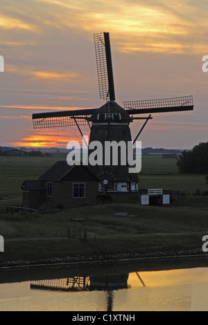 Windmühle auf Texel, Niederlande Stockfoto