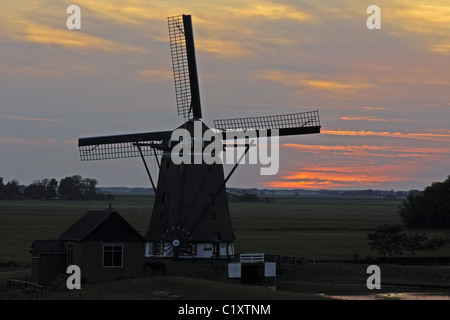 Windmühle auf Texel, Niederlande Stockfoto