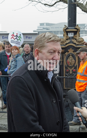 Len McCluskey General Secretary fuer vereinen TUC "Marsch für die Alternative" gegen Koalition Regierung Kürzungen 26. März 2011 Stockfoto