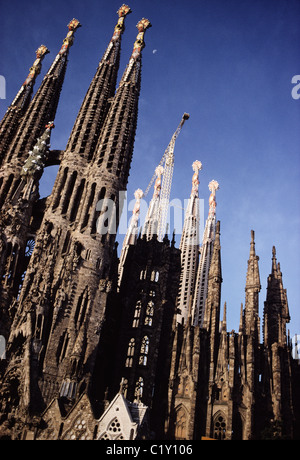 Türme der Sagrada Familia Kathedrale Barcelona Stockfoto
