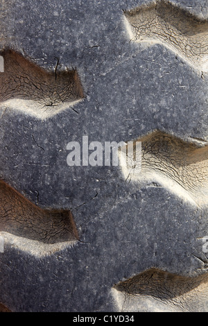 Detail eines Rades von einem Traktor. LLeida, Spanien. Stockfoto