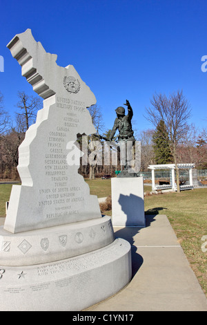 Korea-Krieg-Denkmal, Streitkräfte Plaza, Hauppauge, Long Island NY Stockfoto