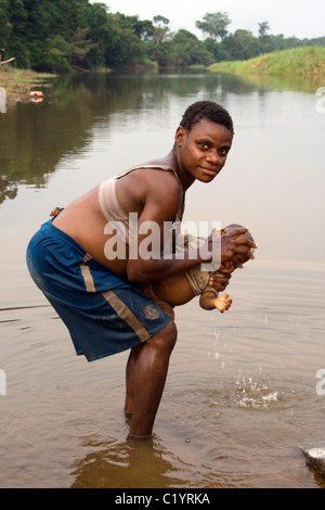 Pygmäen, Betou, Ubangi Fluß, Republik Kongo Stockfoto