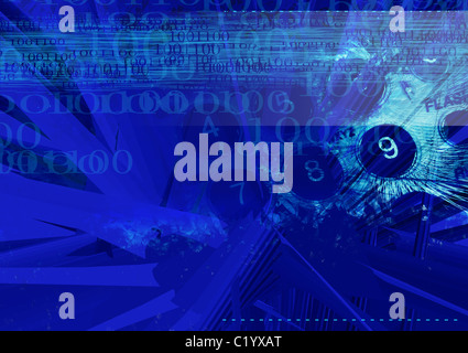 Computer entworfen hochdetaillierte Grunge abstrakt strukturierten Business Collage. Schönen Hintergrund für Ihre Projekte. Stockfoto