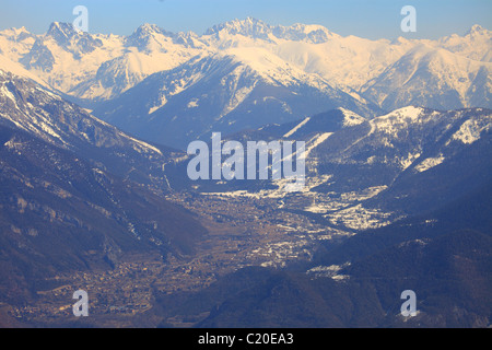 Übersicht der Tinée-Tal im Hinterland der Alpes-Maritimes Stockfoto