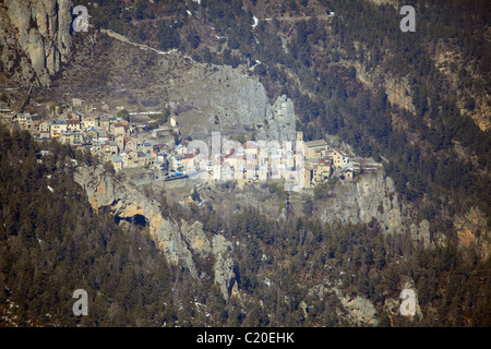 Übersicht der Tinée-Tal im Hinterland der Alpes-Maritimes Stockfoto