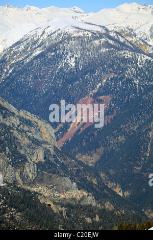 Übersicht der Tinée-Tal im Hinterland der Alpes-Maritimes Stockfoto