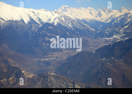 Übersicht der Tinée-Tal im Hinterland der Alpes-Maritimes Stockfoto