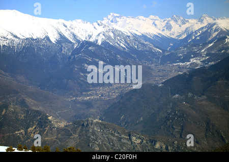 Übersicht der Tinée-Tal im Hinterland der Alpes-Maritimes Stockfoto