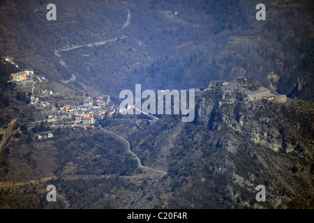 Übersicht der Tinée-Tal im Hinterland der Alpes-Maritimes Stockfoto