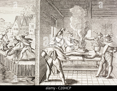 16. Jahrhundert Propaganda zur Veranschaulichung Gewalt des Gueux gegen die Katholiken. Stockfoto