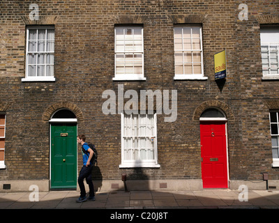 Reihe von Klasse 2 aufgeführten Reihenhaus Häuser Roupell Street Waterloo Lambeth London Stockfoto