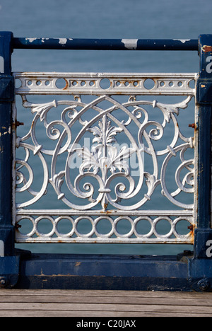 Gusseiserne Geländer auf murmelt Pier Swansea Südwales Stockfoto