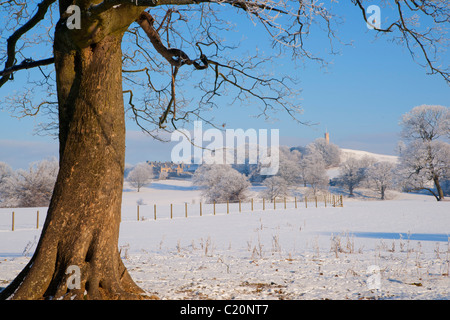 Blick zum Haus von Binns, in der Nähe von Linlithgow, Schottland, Dezember 2010 Stockfoto