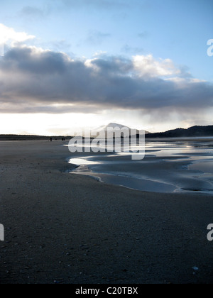 Am Strand von Downings Strand, mit Blick auf Errigal, Donegal, Irland Stockfoto