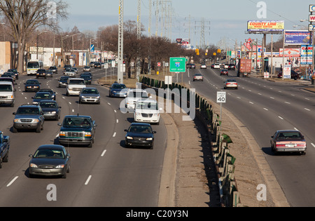 8 Mile Road in Detroit Stockfoto