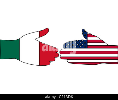 Internationalen handshake Stockfoto