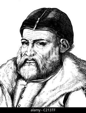 Verbesserte Digitalbild von Wilhelm von Grumbach, 1503-1567, Ritter, Portrait, historische Abbildung, 1880 Stockfoto