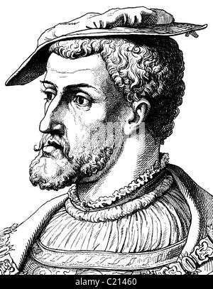 Verbesserte Digitalbild von Charles V, deutscher Kaiser, 1500-1558, Portrait, historische Abbildung, 1880 Stockfoto