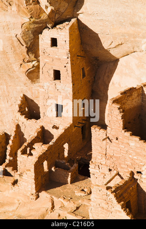 Square Tower House in Mesa Verde Nationalpark, Colorado, USA. Stockfoto