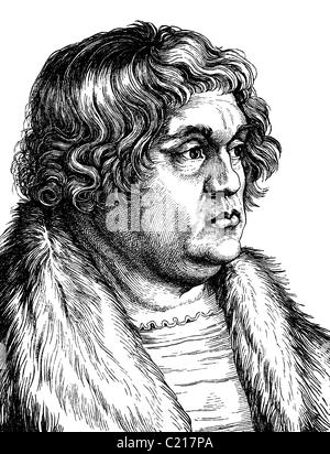 Verbesserte Digitalbild von Willibald Pirckheimer 1470-1530, Nürnberger Patrizier und Ratgeber, Gelehrter, Portrait, Stockfoto