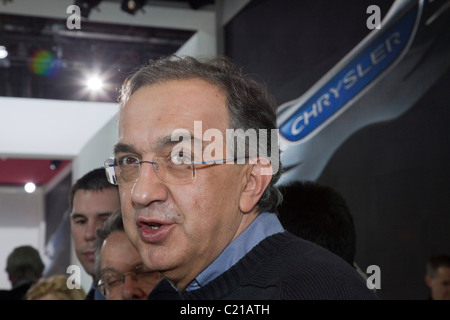 Detroit, Michigan - Sergio Marchionne, CEO von Fiat und Chrysler auf der North American International Auto Show. Stockfoto