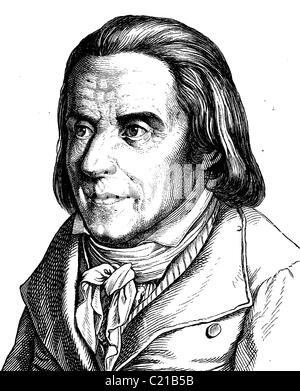 Verbesserte Digitalbild von Johann Heinrich Pestalozzi, 1746-1827, akademische Forscher, Lehrer, historische Illustrati, Porträt Stockfoto