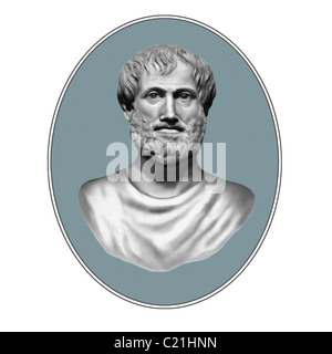 384 322 v. Chr. Aristoteles griechischer Philosoph Wissenschaftler Illustration aus einer Gravur Stockfoto