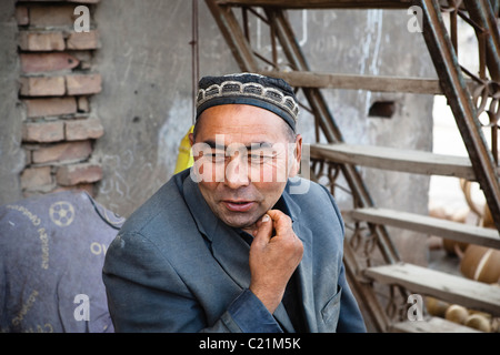 Xinjiang: uigurische Mann Stockfoto