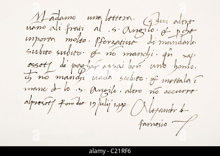 Papst Paul III, 1468 – 1549. Geborene Alessandro Farnese. Hand-Arbeitsprobe. Stockfoto