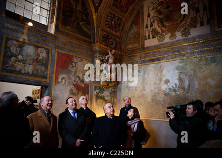 Tour der Himmelfahrtskirche in Yuso Kloster San Millán De La Cogolla, La Rioja, Spanien Stockfoto