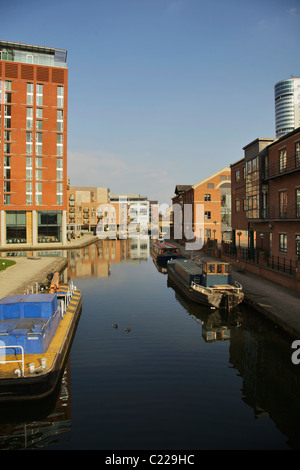 Kornkammer Wharf Leeds Suche entlang der Leeds and Liverpool Canal Stockfoto