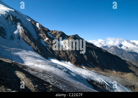 Triftgletscher Blick von Hohsaas, Saas Fee, Saastal, Wallis, Schweiz, Alpen Stockfoto
